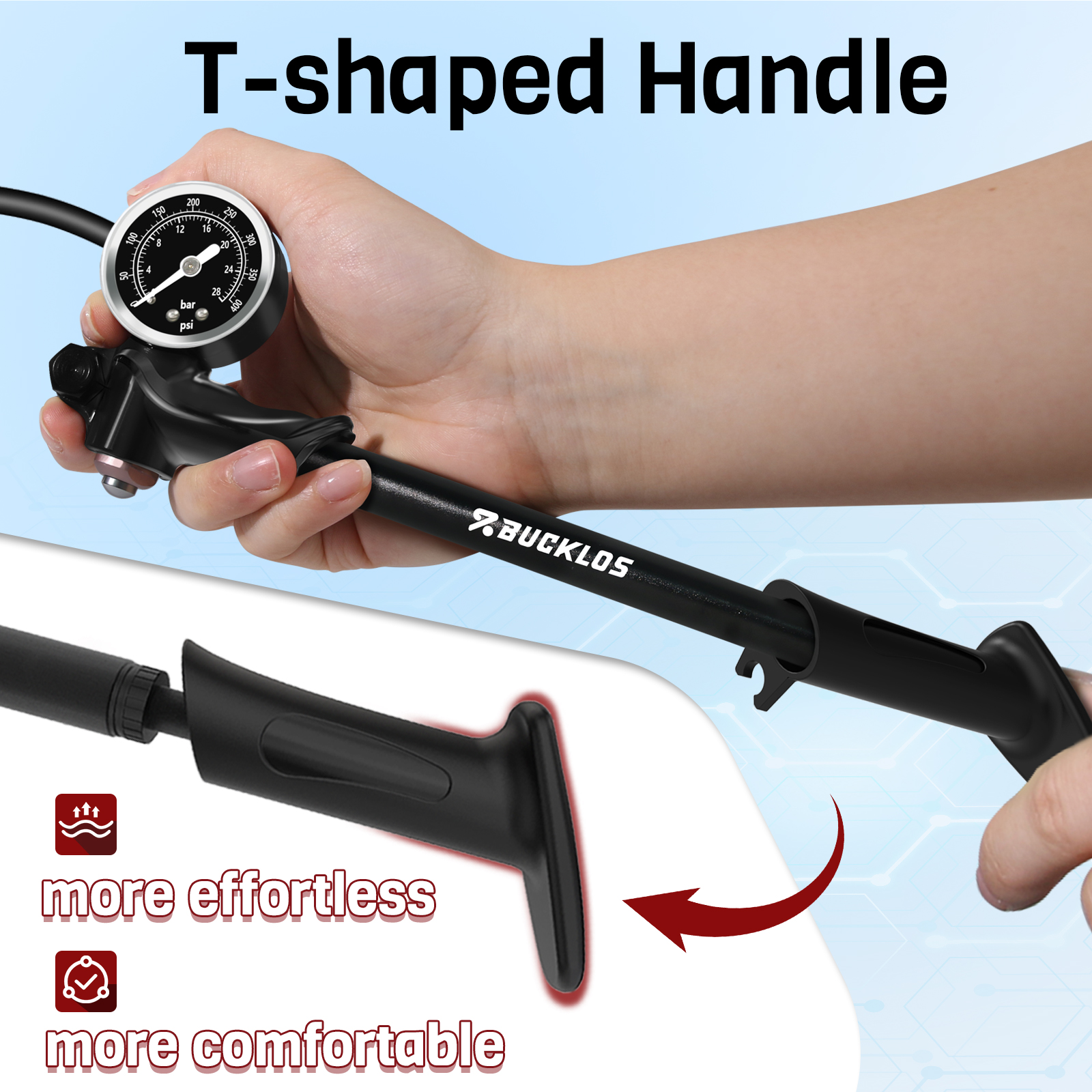BUCKLOS 400PSI Bicycle Shock P – обзор и цена Mtb Fork Air